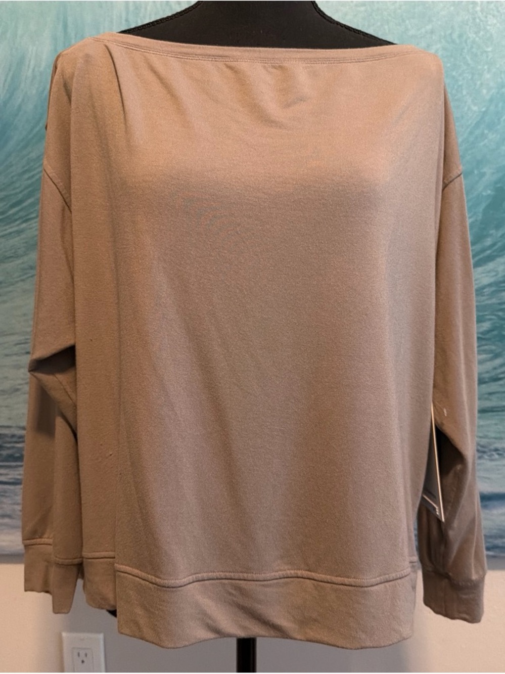 Lululemon becalm oversized Relaxed Boatneck Women's Top in Taupe